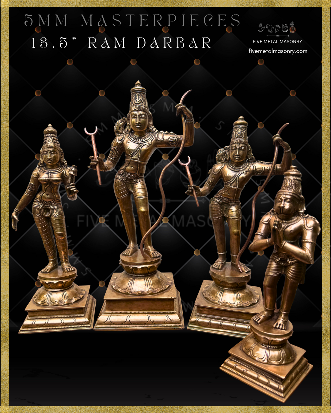 Ram Darbar Panchaloha Bronze Icon Set - 13.5"-  Masterpieces Collection