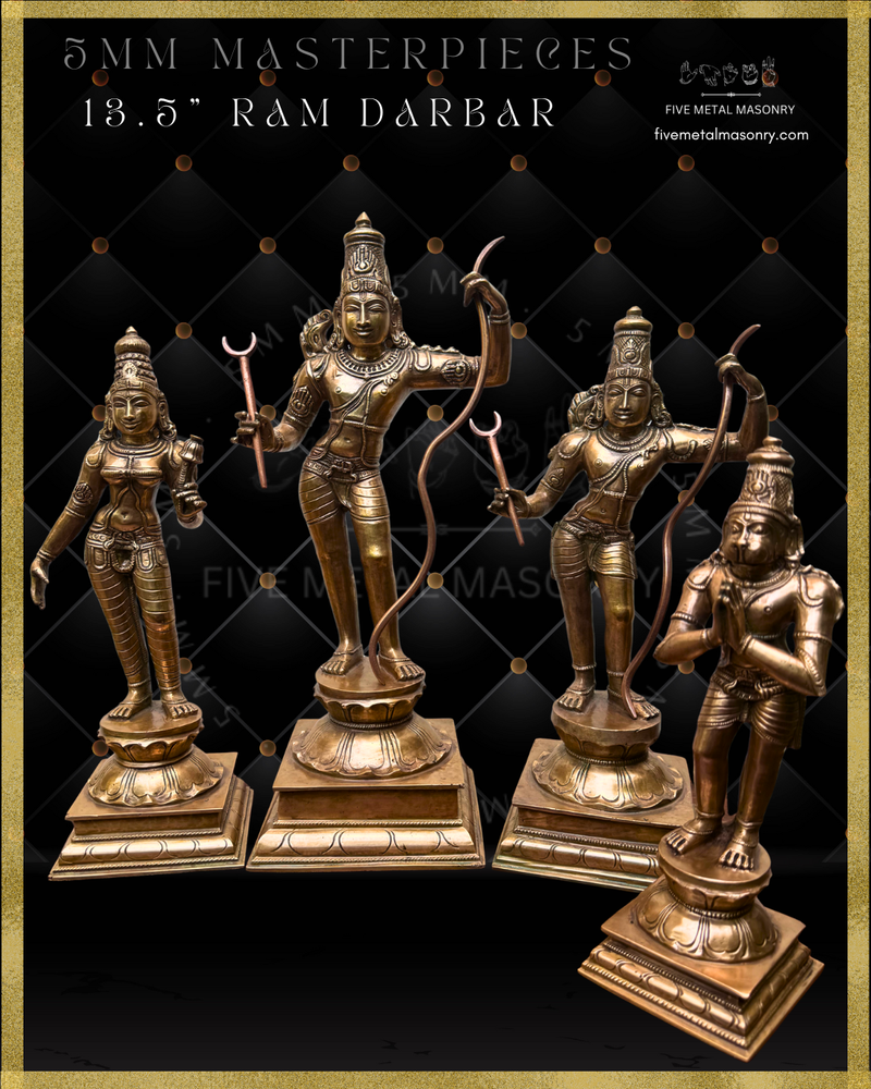 Ram Darbar Panchaloha Bronze Icon Set - 13.5"-  Masterpieces Collection