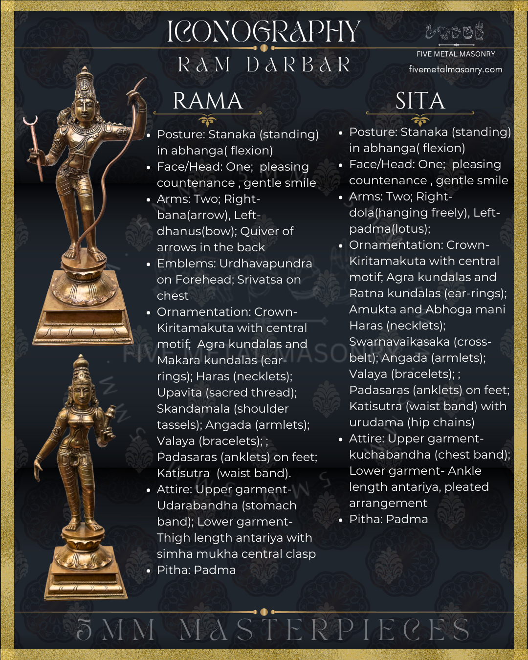 Ram Darbar Panchaloha Bronze Icon Set - 13.5"-  Masterpieces Collection