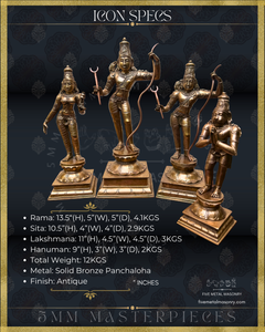 Ram Darbar Panchaloha Bronze Icon Set - 13.5"-  Masterpieces Collection