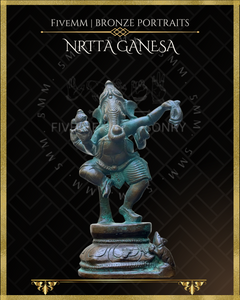 Nrtta (Dancing) Ganesa Panchaloha Bronze Icon - 6"