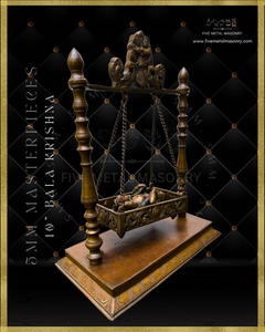 Bala Krishna in Cradle Panchaloha Bronze Icon - 10"-  Masterpieces Collection