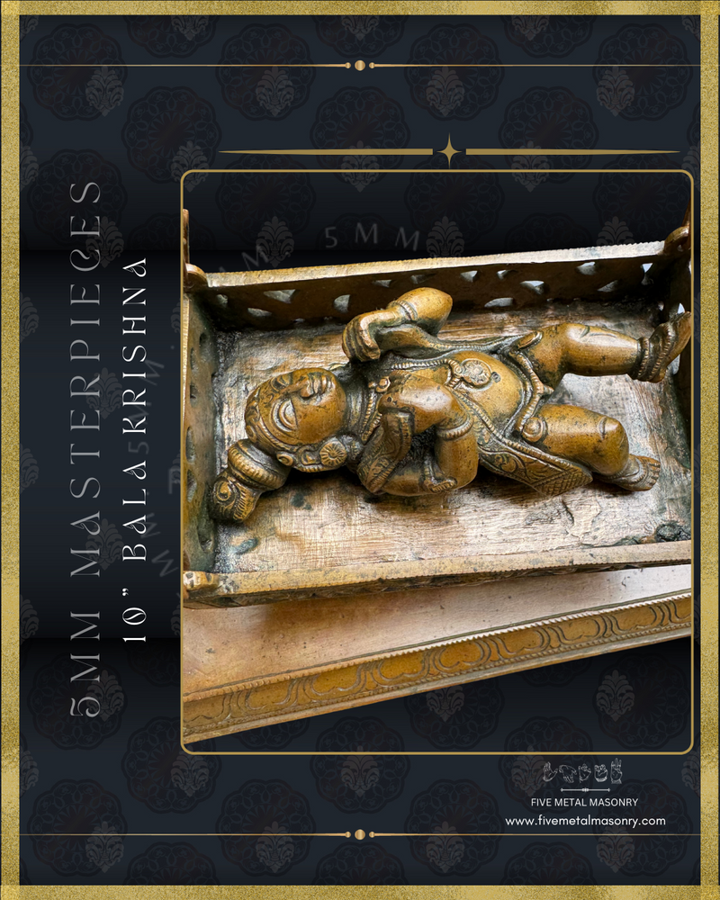 Bala Krishna in Cradle Panchaloha Bronze Icon - 10"-  Masterpieces Collection