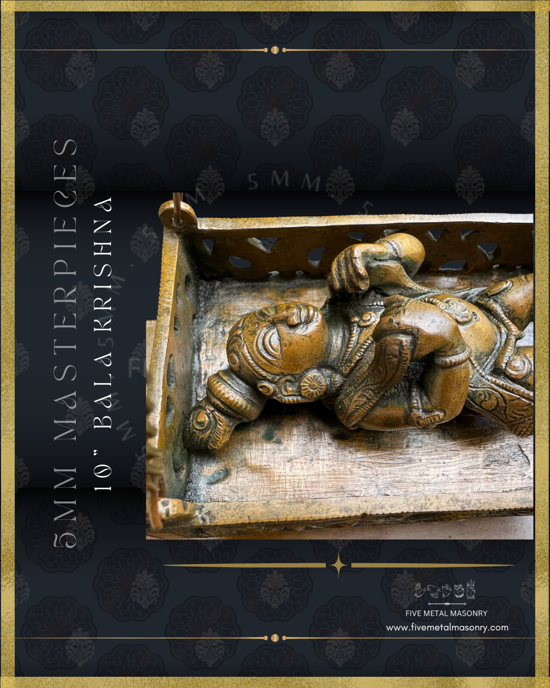 Bala Krishna in Cradle Panchaloha Bronze Icon - 10"-  Masterpieces Collection
