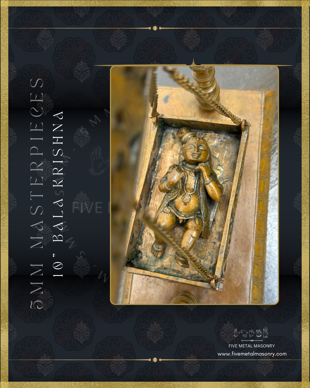 Bala Krishna in Cradle Panchaloha Bronze Icon - 10"-  Masterpieces Collection