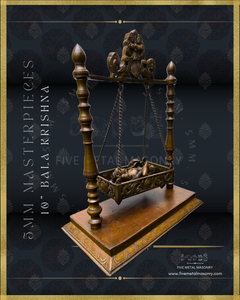 Bala Krishna in Cradle Panchaloha Bronze Icon - 10"-  Masterpieces Collection