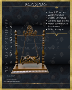 Bala Krishna in Cradle Panchaloha Bronze Icon - 10"-  Masterpieces Collection