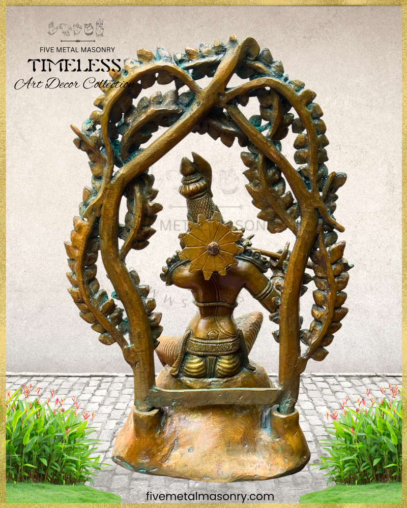 Venugopala (Krishna) Panchaloha Bronze Icon - 11" with arch - Timeless Collection
