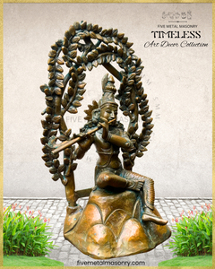 Venugopala (Krishna) Panchaloha Bronze Icon - 11" with arch - Timeless Collection