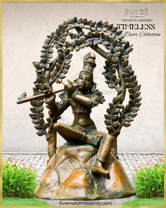 Venugopala (Krishna) Panchaloha Bronze Icon - 11" with arch - Timeless Collection