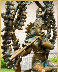 Venugopala (Krishna) Panchaloha Bronze Icon - 11" with arch - Timeless Collection