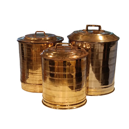 Antique Brass Drum with Lid