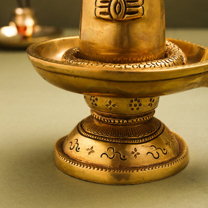 Brass Superfine Shivling/Shivlingam Idol (9 Inch)