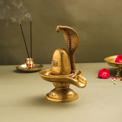 Brass Superfine Shivling/Shivlingam Idol (9 Inch)