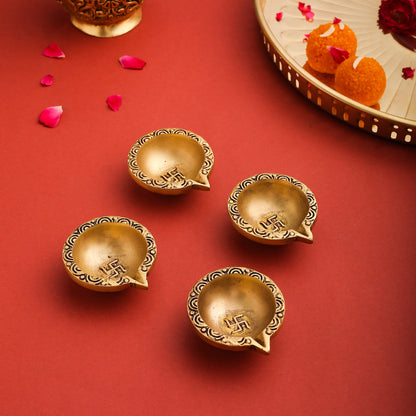 Brass Oil Diya Set Of Four