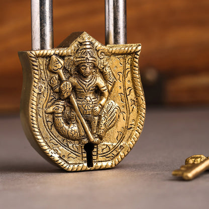 Brass Murugan Door Lock (4.5 Inch)