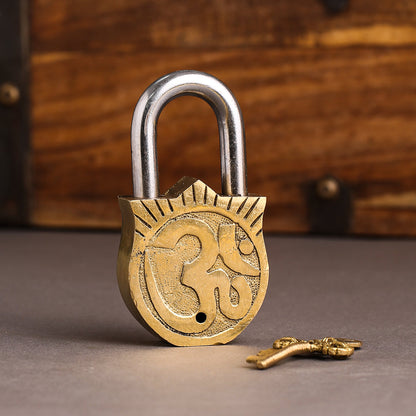 Brass Murugan Door Lock (4.5 Inch)