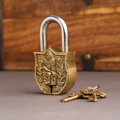 Brass Sai Baba Door Lock