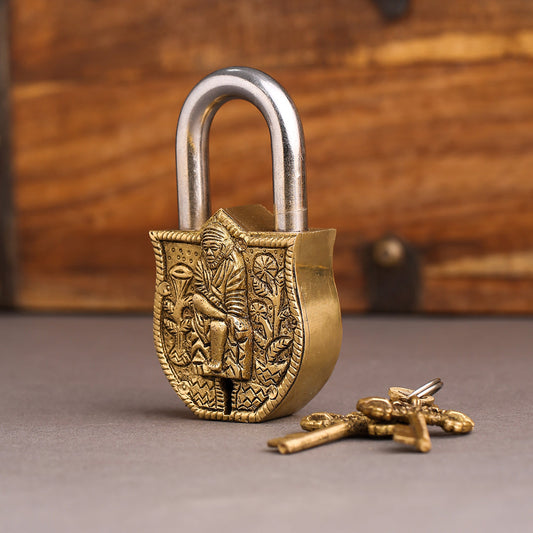 Brass Sai Baba Door Lock
