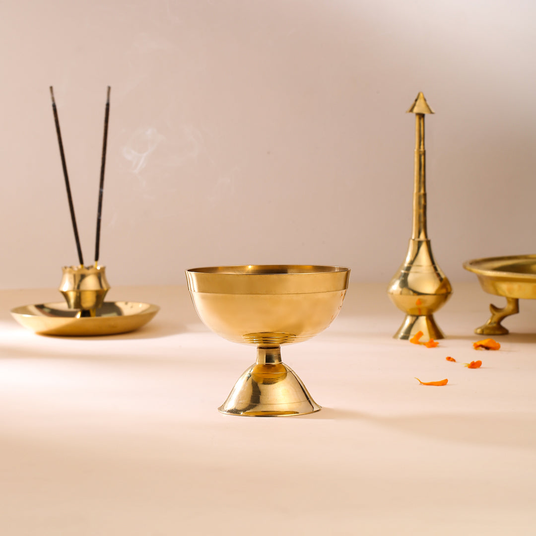 Brass Divine Akhand Jyoti Diya (3.5 Inch)
