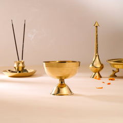 Brass Divine Akhand Jyoti Diya (3.5 Inch)