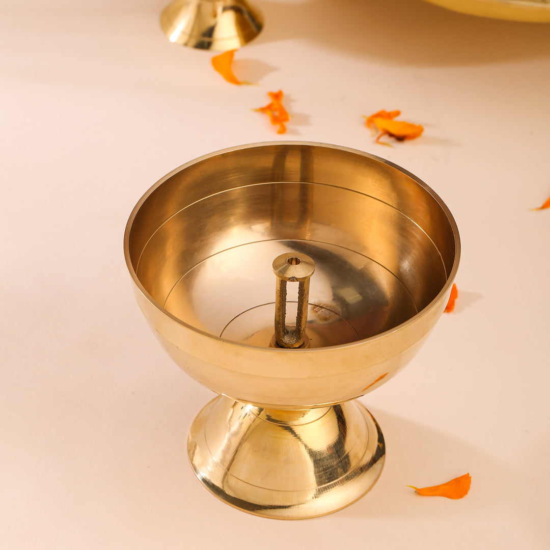Brass Divine Akhand Jyoti Diya (3.5 Inch)