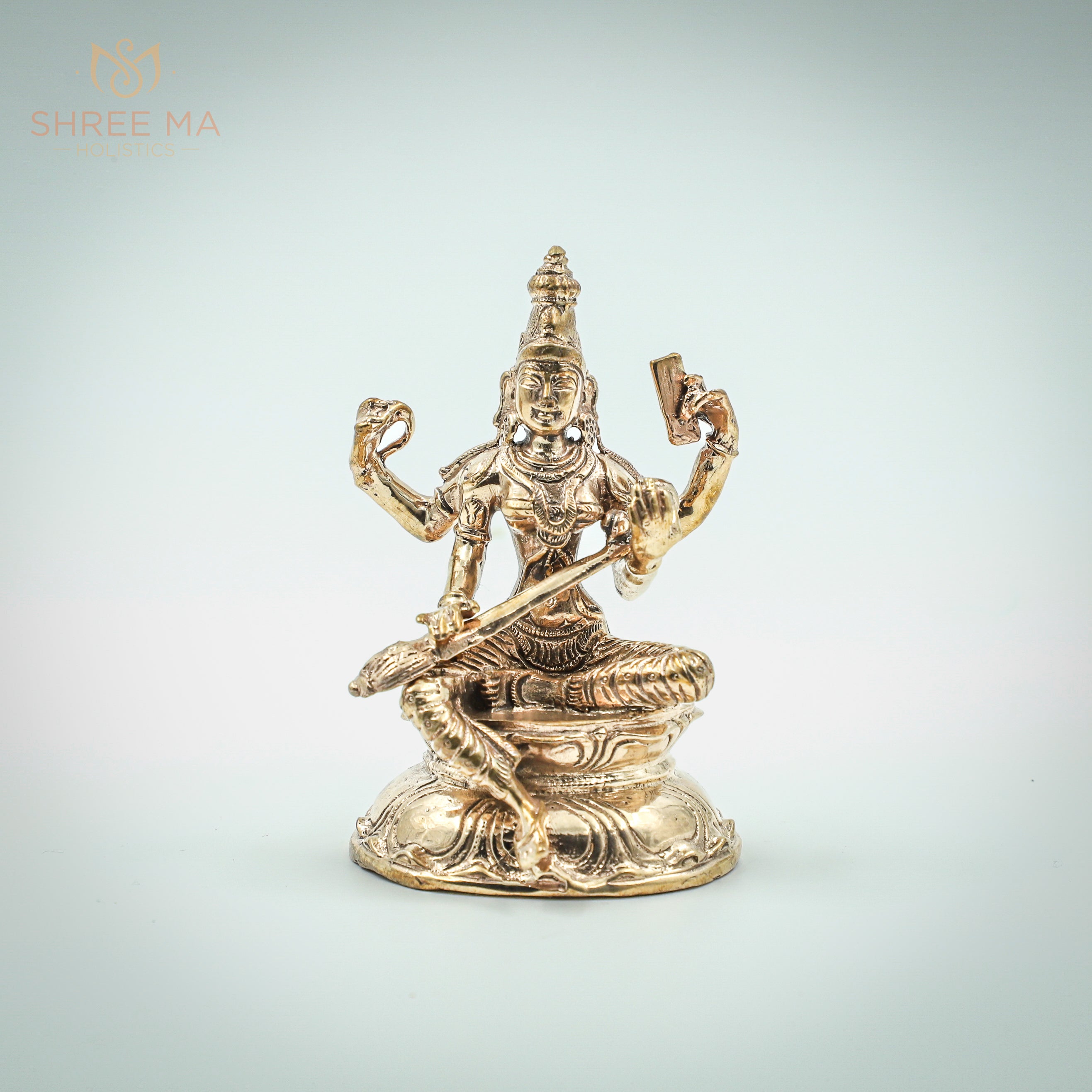 Saraswati 3.5 inches Panchalogam bronze idol