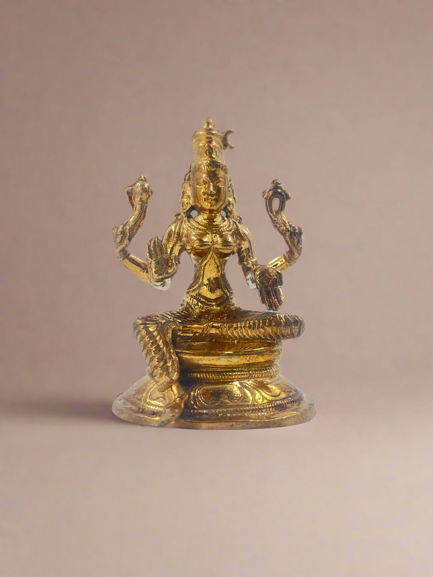 Bhuvaneshwari 3.5-inch Panchaloha Sculpture | Handmade Idol