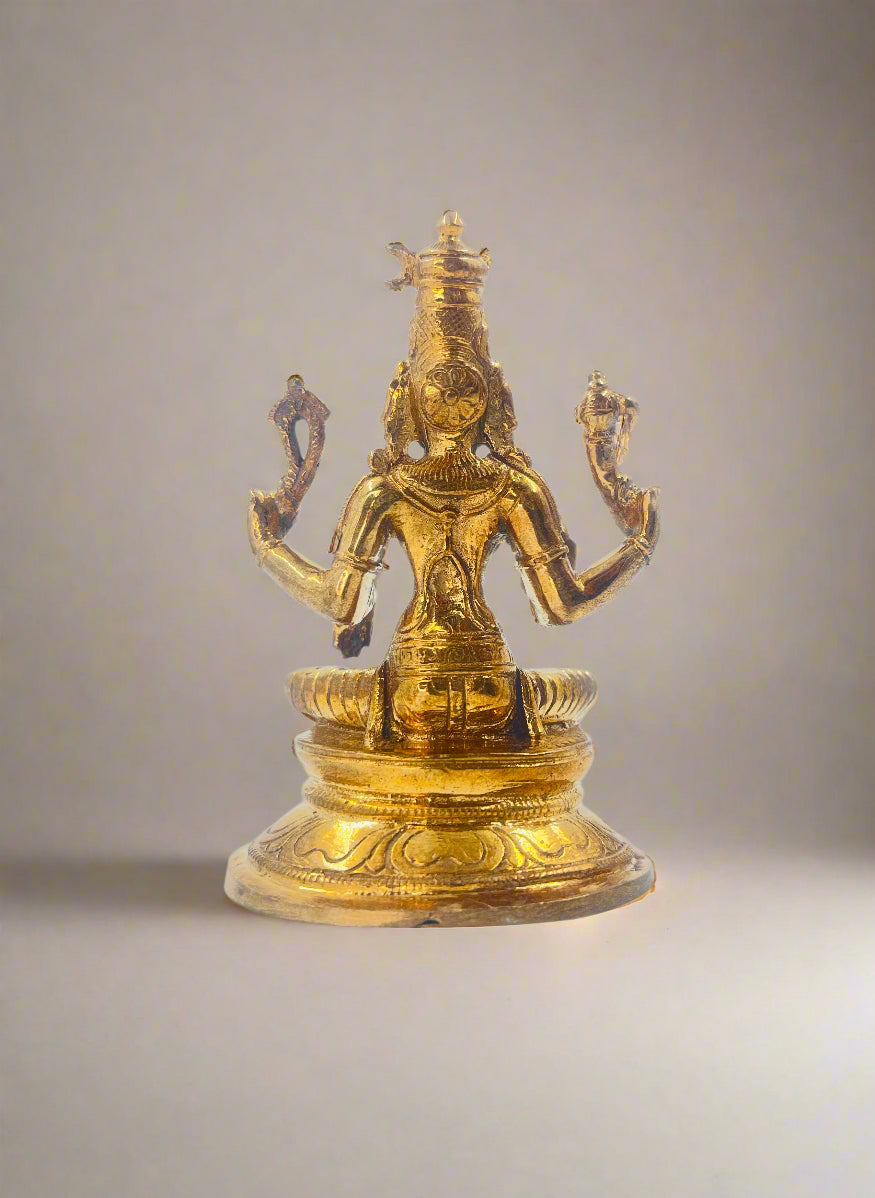 Bhuvaneshwari 3.5-inch Panchaloha Sculpture | Handmade Idol