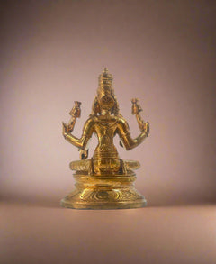 Goddess Lakshmi 3.5-inch Idol | Handmade Panchaloha Bronze Statue