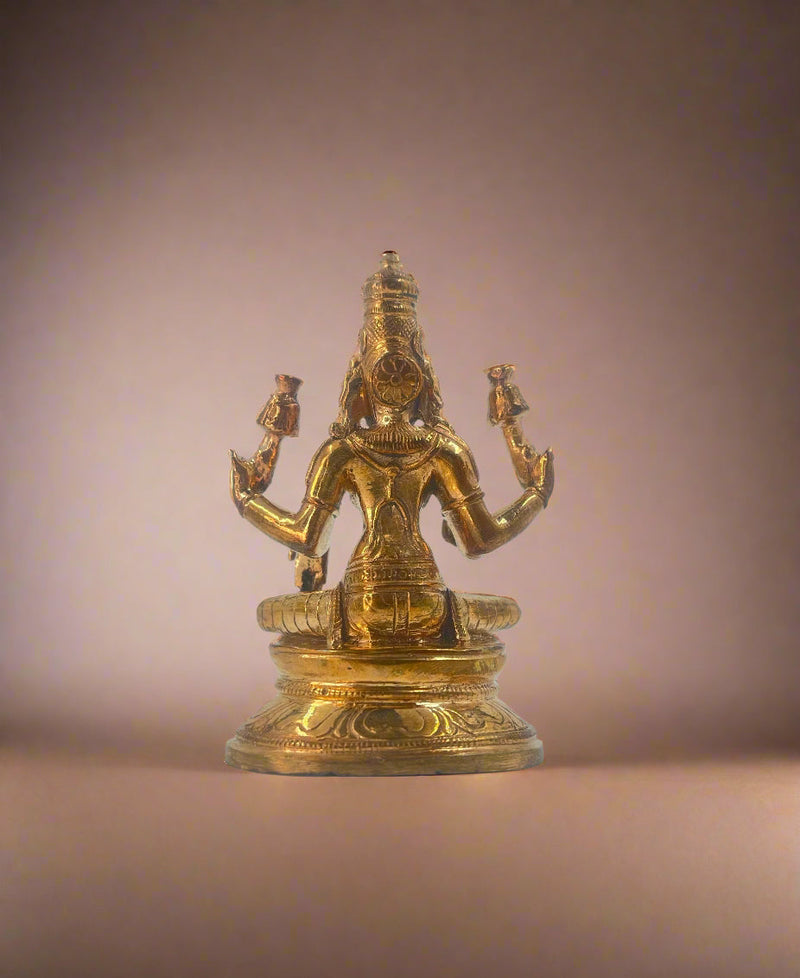 Goddess Lakshmi 3.5-inch Idol | Handmade Panchaloha Bronze Statue