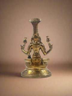 Lakshmi with Snake | 4-Inch Bronze Panchaloha Idol