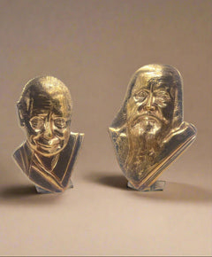 Mother & Sri Aurobindo Set 4.5-Inch Bronze Panchaloha Idol
