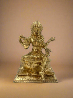 Lotus Balambigai 6-Inch Bronze Idol | Handmade Panchaloha Sculpture