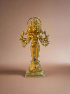 Panchamuga Anjaneyar 7-Inch Bronze Panchaloha Idol