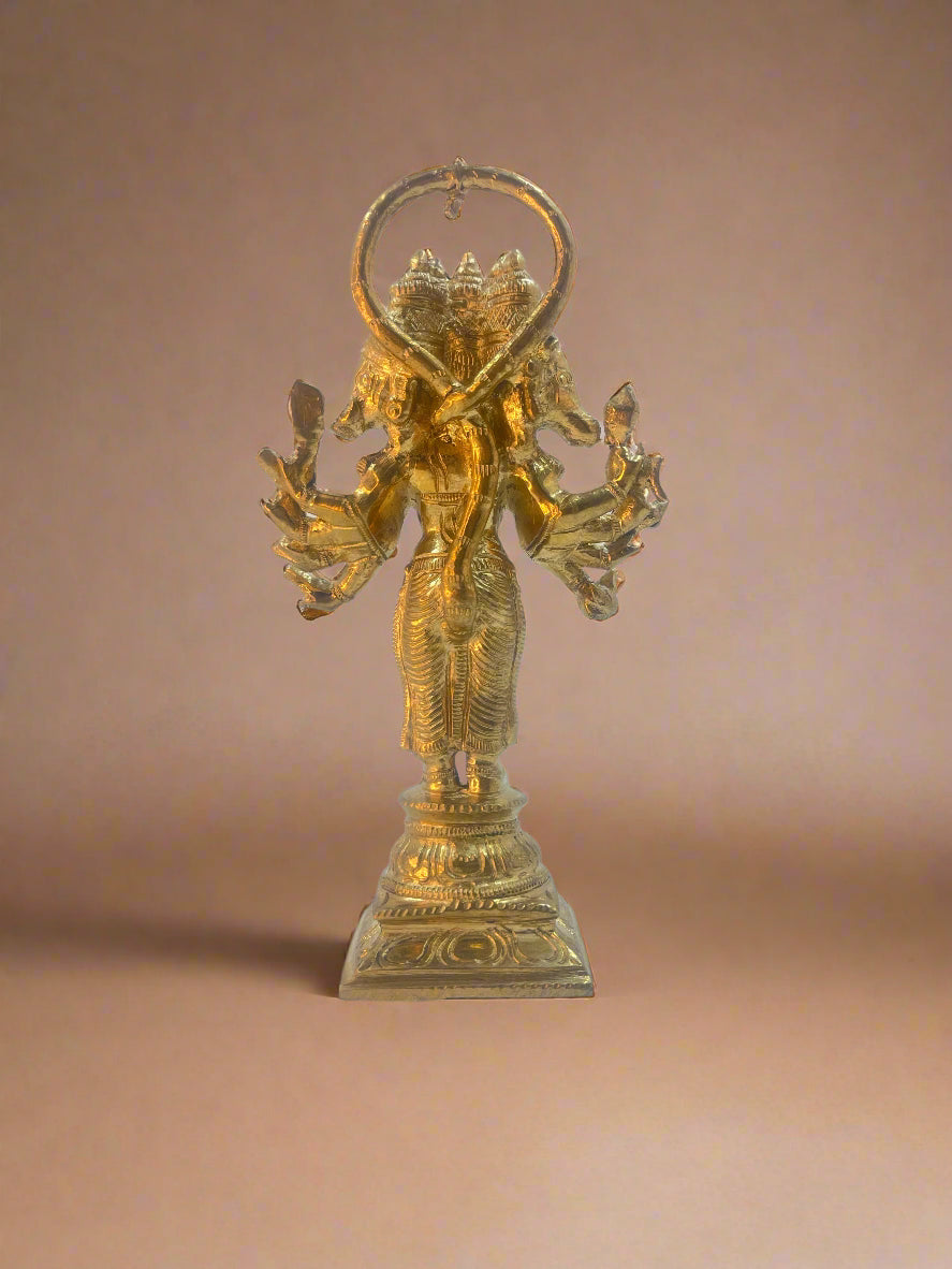 Panchamuga Anjaneyar 7-Inch Bronze Panchaloha Idol