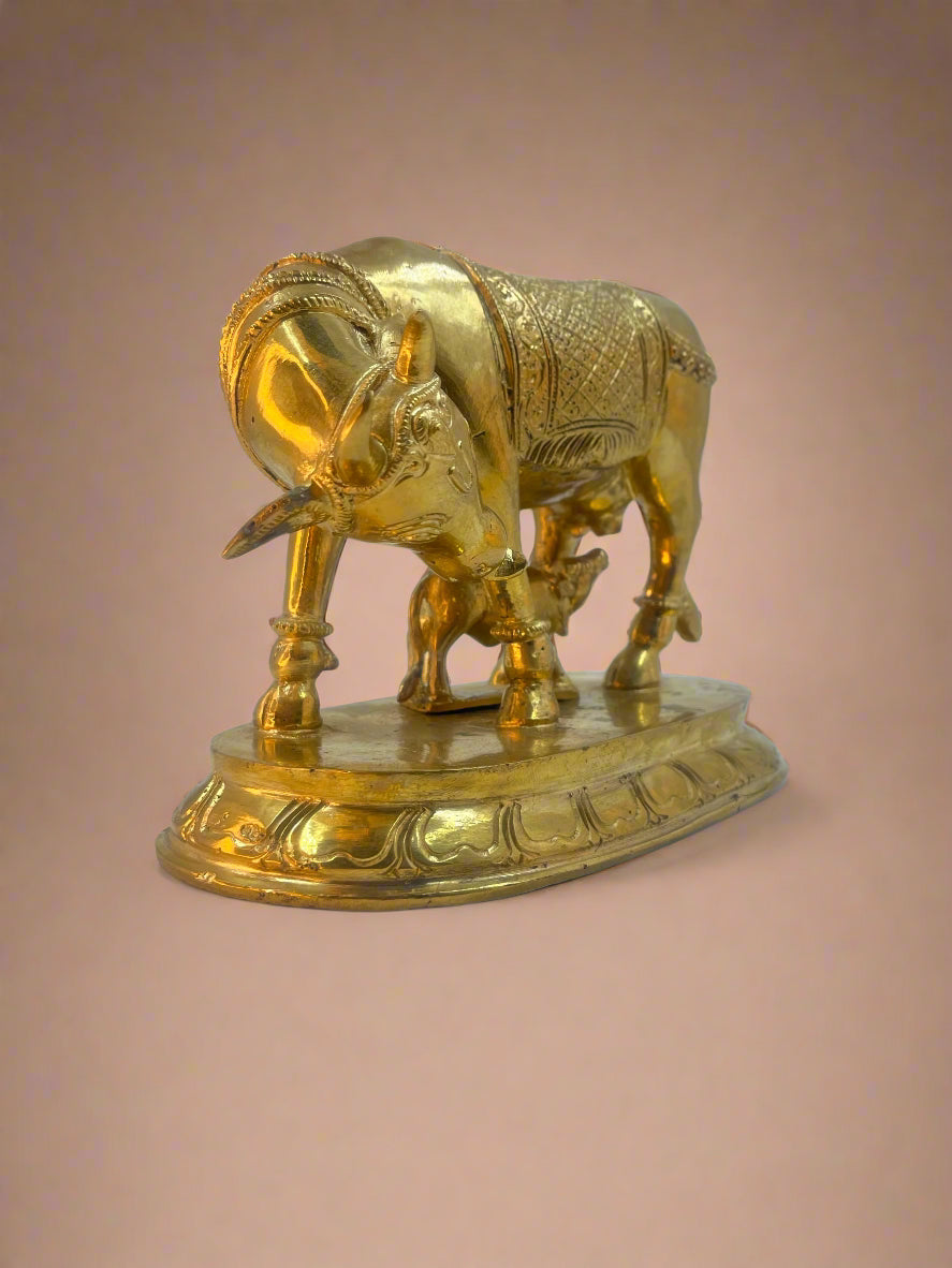 Cow & Calf 6-Inch Idol | Panchaloha Bronze Statue