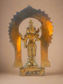Thiruchendur Murugan with Arch 7-Inch Bronze Panchaloha Idol