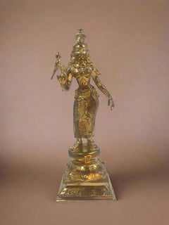 Meenakshi 9-Inch Bronze Idol | Sacred Panchaloha Sculpture