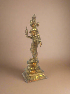 Meenakshi 9-Inch Bronze Idol | Sacred Panchaloha Sculpture