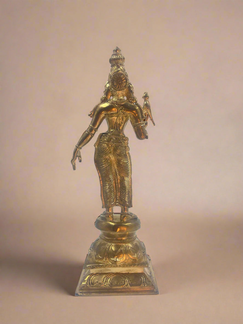 Meenakshi 9-Inch Bronze Idol | Sacred Panchaloha Sculpture