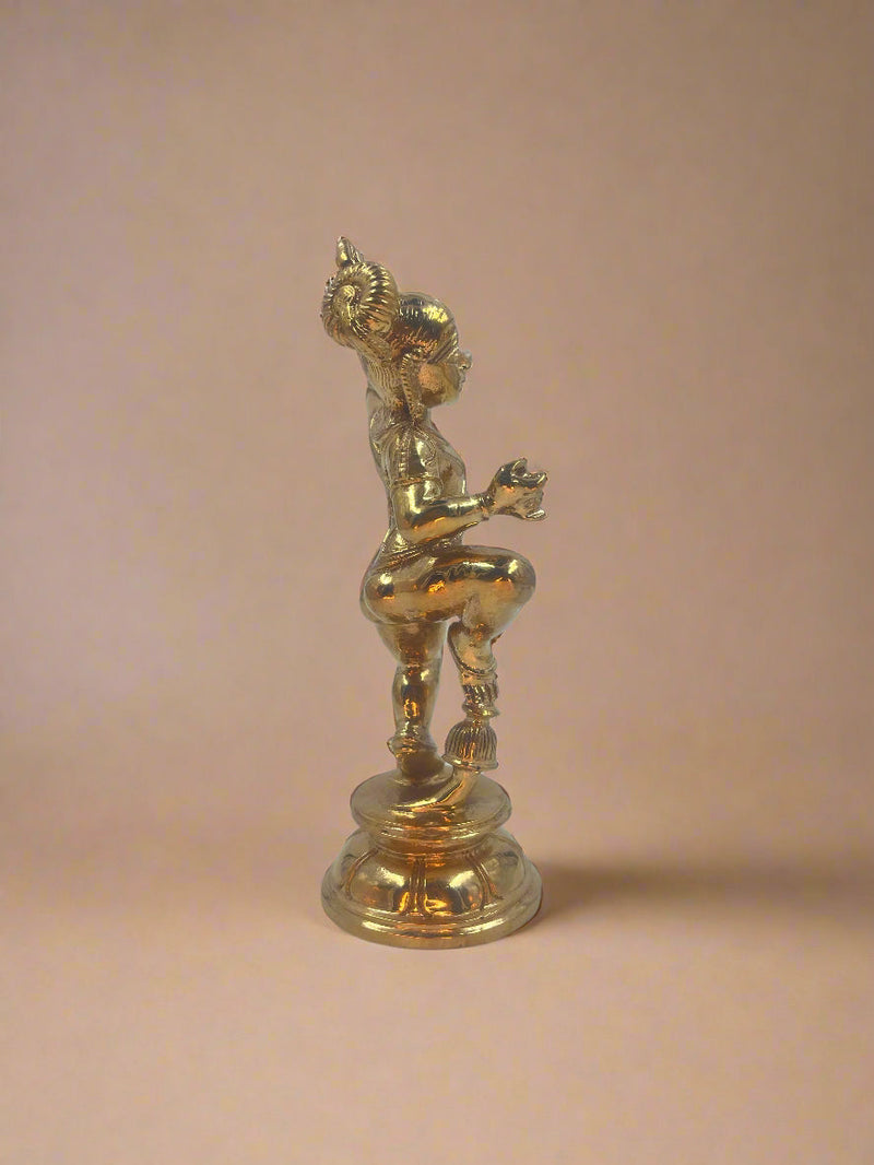 Dancing Krishna 6-Inch Bronze Idol | Handmade Panchaloha Statue