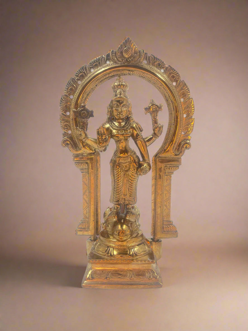 Vishnudurgai 6-Inch Bronze Statue | Handmade Panchaloha Idol