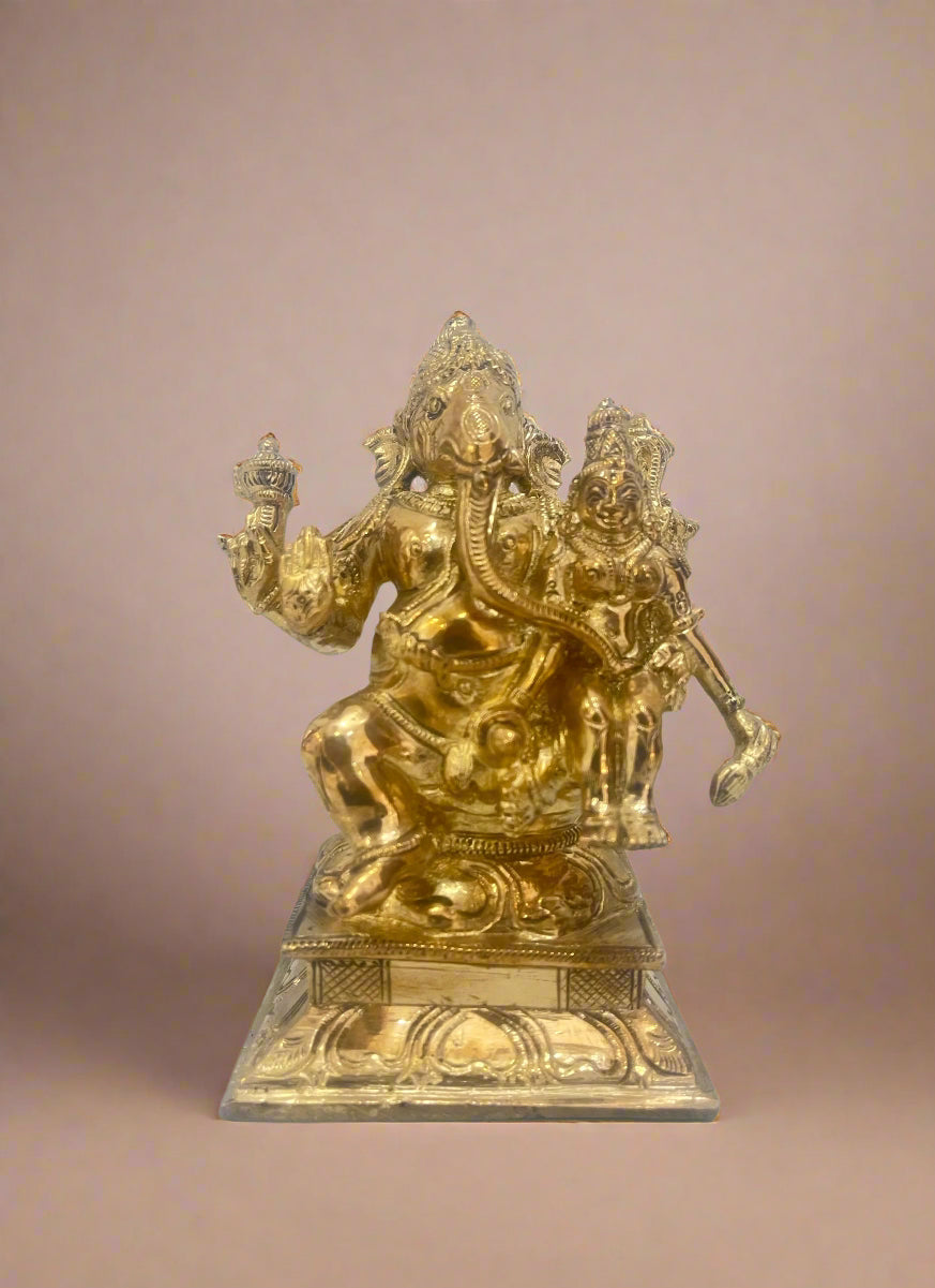 Uchchista Ganapati 6-inch Panchaloha Bronze Idol