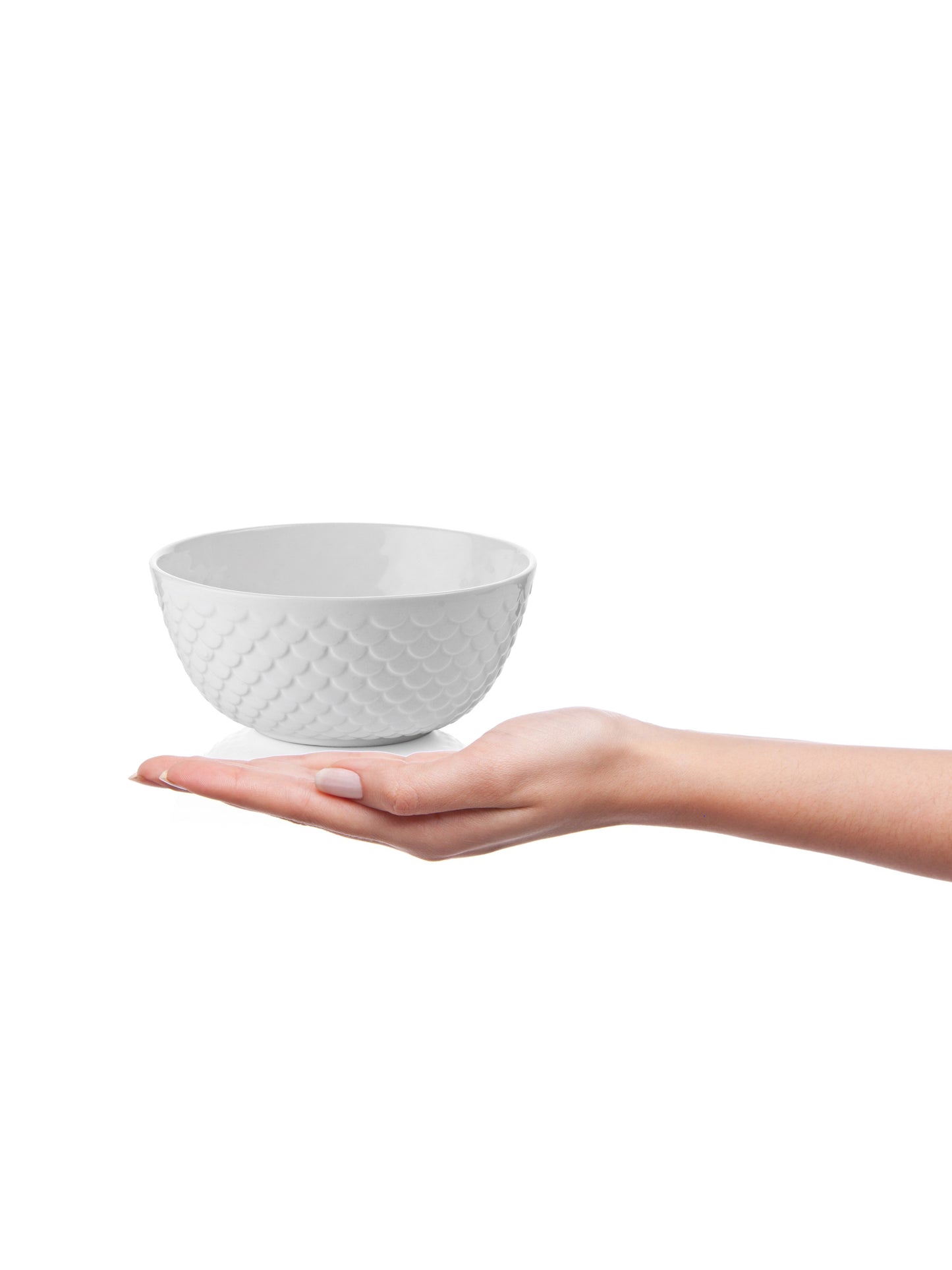 Clay Craft Basic Soup Bowl Ripple 4 Piece Small Plain White