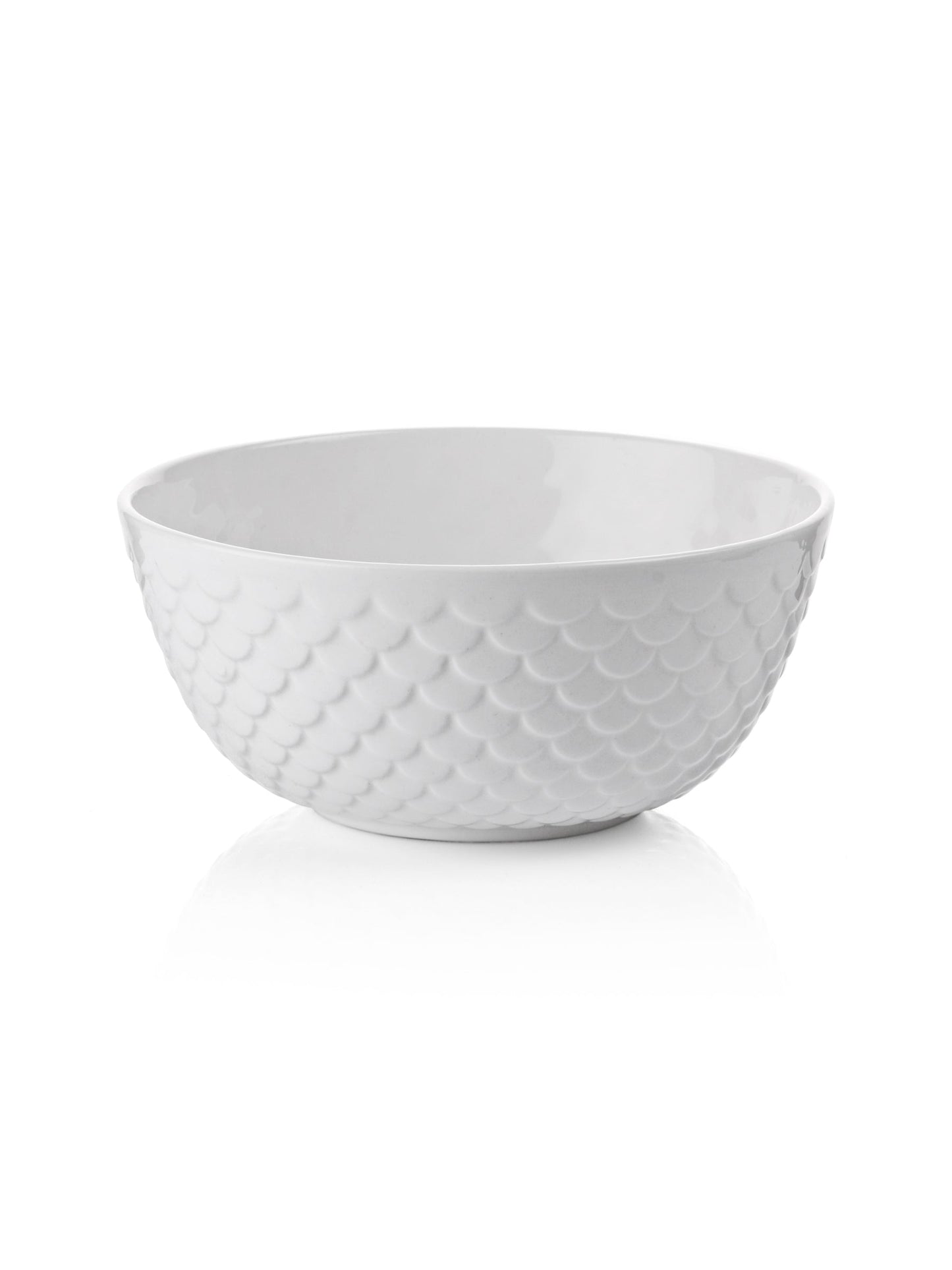 Clay Craft Basic Soup Bowl Ripple 4 Piece Small Plain White