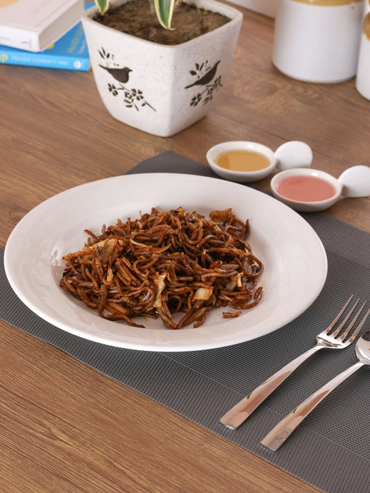 Clay Craft Basic Dinner Plate Georgian 4 Piece 10.5" Plain White