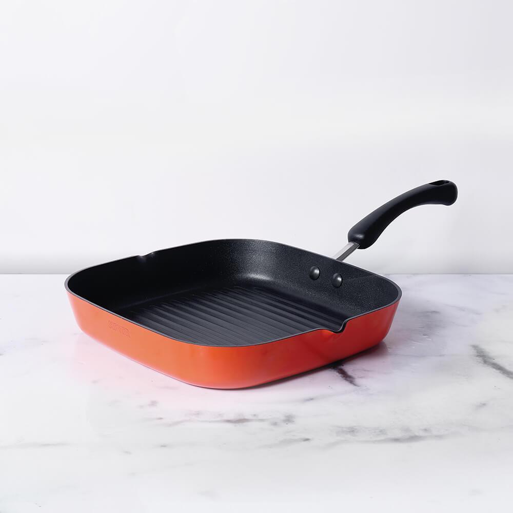 Meyer Non Stick Aluminium Grillpan 28cm, Orange