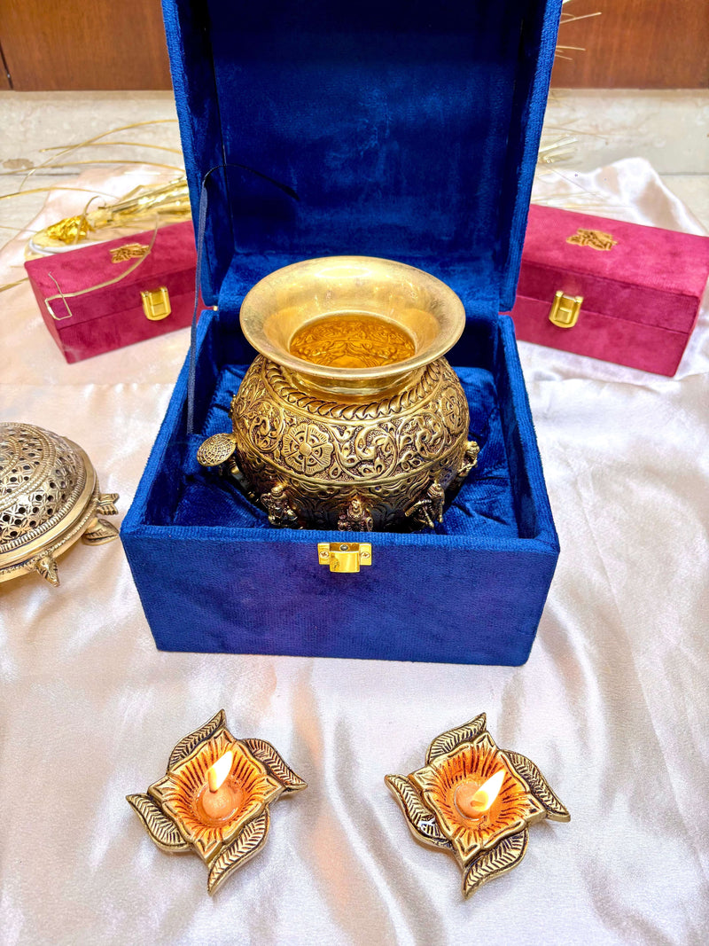 Brass Ashtalakshmi And Dashavatara Kodam / Kalash