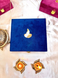 Brass Diya Set of 4 with Velvet Gift Box – Elegant Gift Hamper